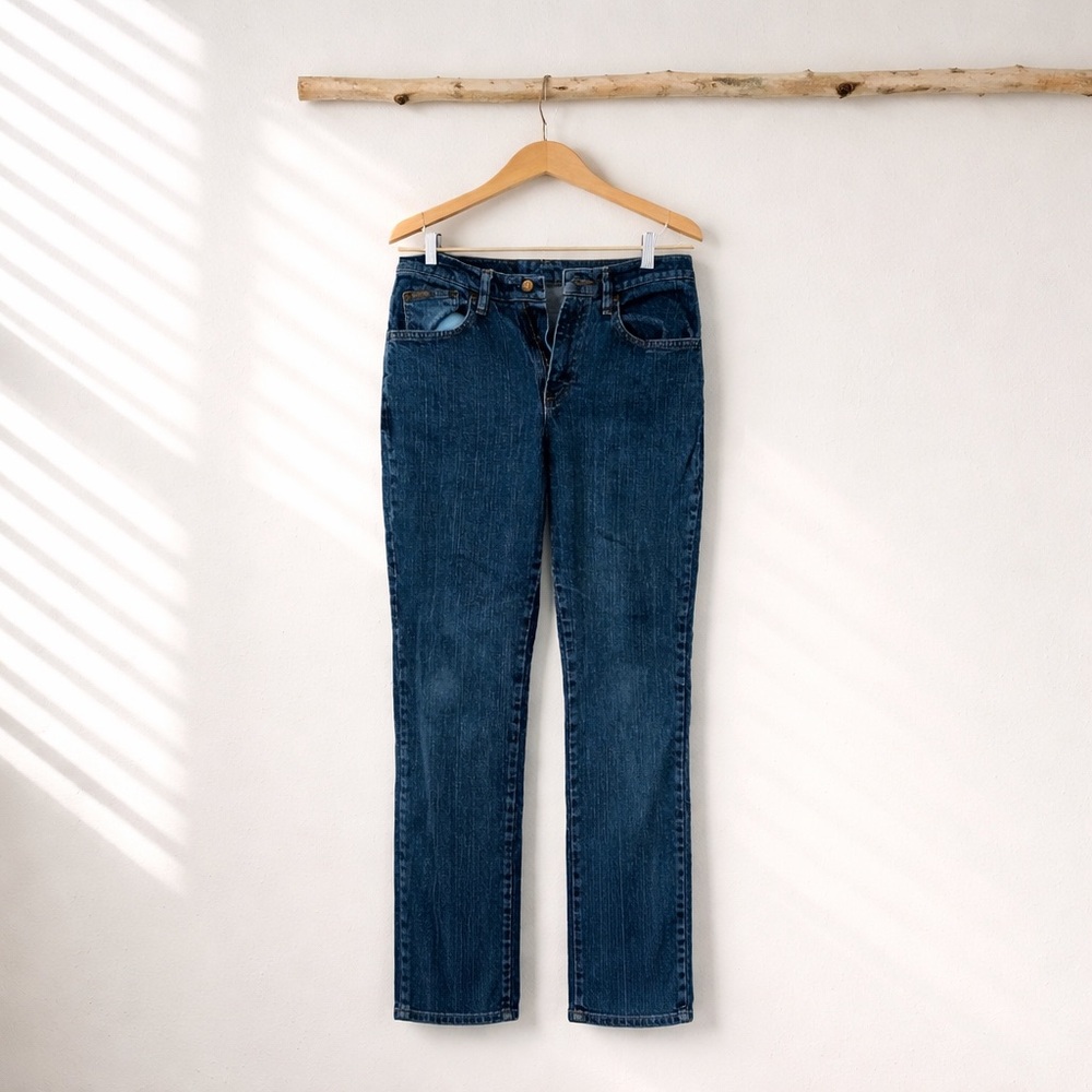 Rider 8M Distressed Bottom Straight Leg Cotton Spandex Jeans